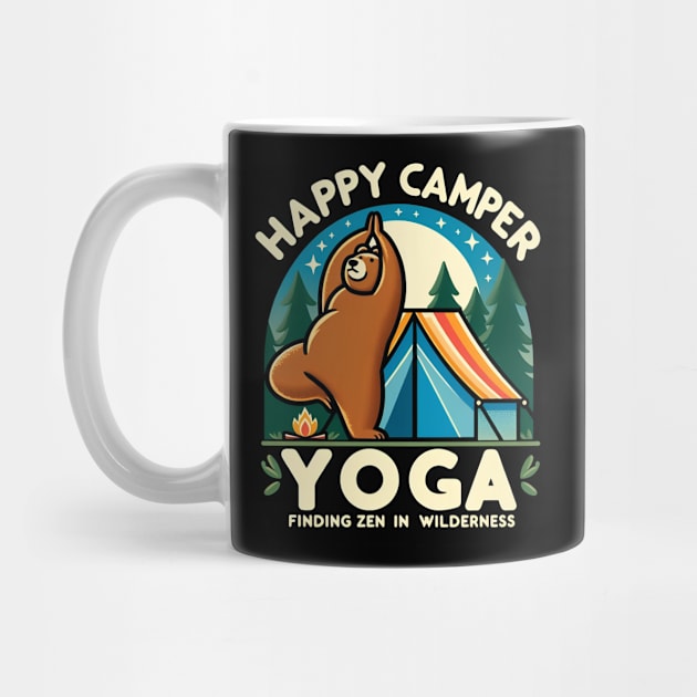 Happpy Camper Yoga | Yoga Finding zen in wilderness | funny bear doing yoga in camping by T-shirt US